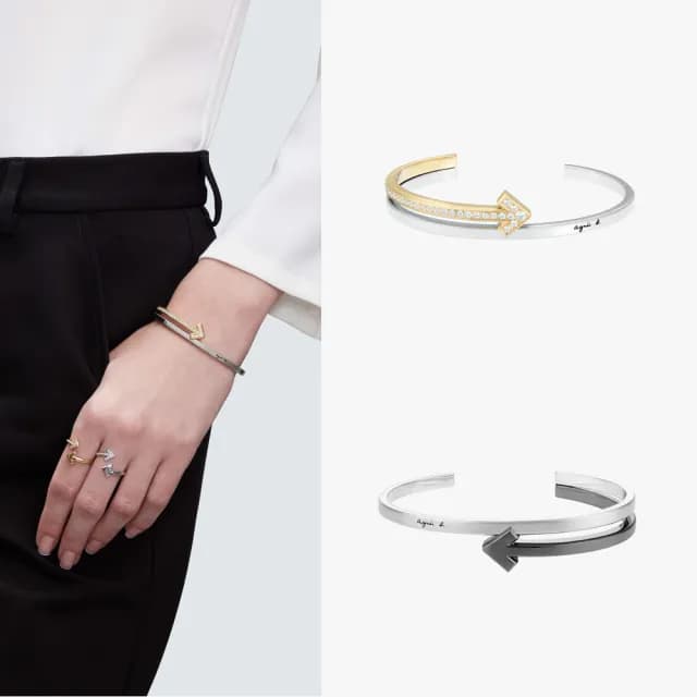 【agnes b.】bijoux Arrow白鋼手鍊(男女款)