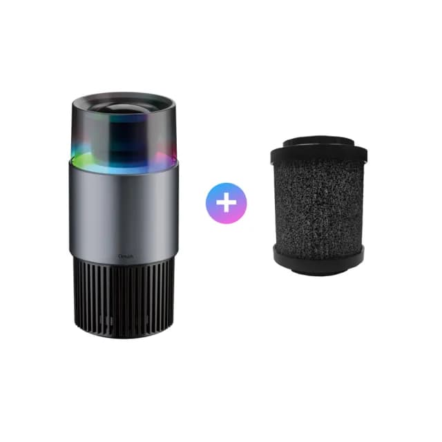 【amuok】H12活性碳車載淨化器+備用濾網組合(車用空氣清淨機 負離子淨化 濾心)