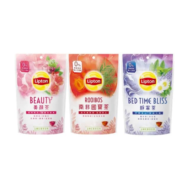 【立頓】花草茶13/22入共4袋 美顏茶/靜寧茶/南非國寶茶(茶包 茶葉 雙11)