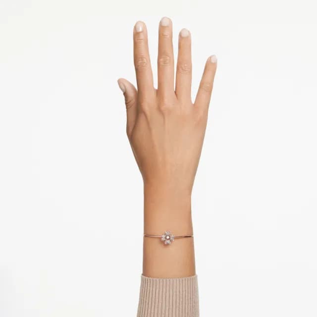 【SWAROVSKI 施華洛世奇】Idyllia 手鏈 幸運草 白色 鍍玫瑰金色(情人節禮物)