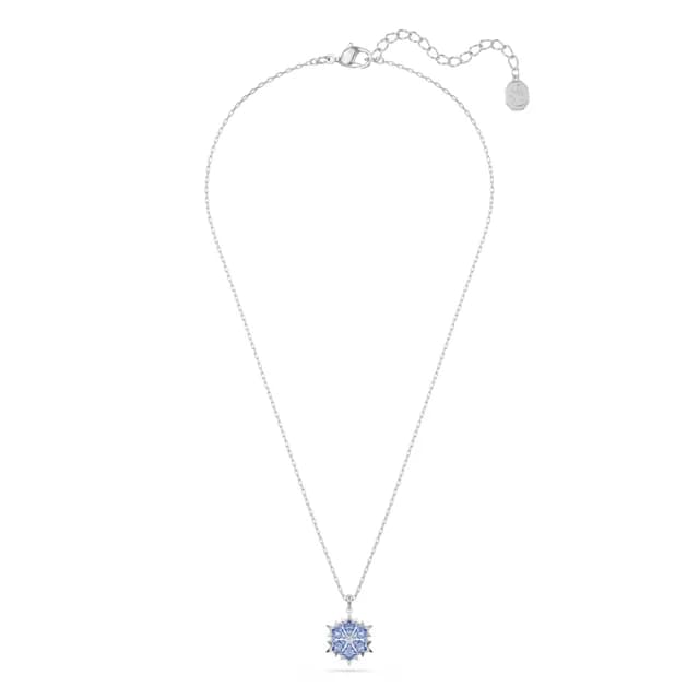 【SWAROVSKI 施華洛世奇】Magic 鏈墜 雪花 藍色 鍍白金色(情人節禮物)