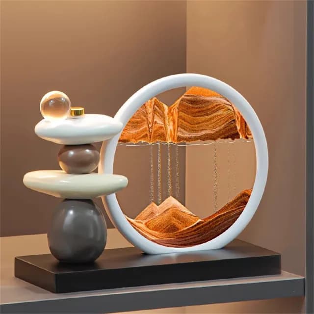 【新川】石來運轉 35*27cm流沙擺件 沙漏 創意3D流沙畵(客廳酒櫃玄關裝飾品 喬遷新居開業禮物)