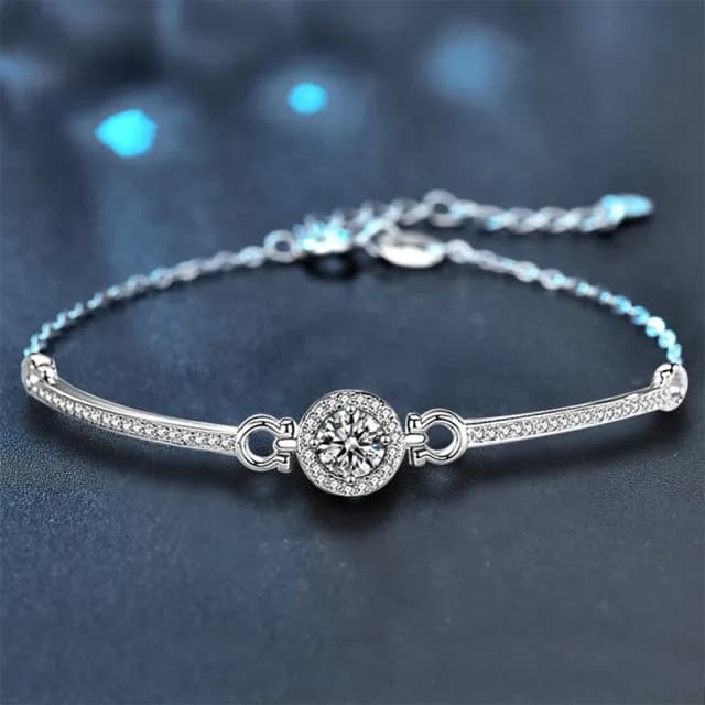 【LEEHER】雙11 莫桑石飾品/質感手鍊/氣質設計/百搭單品/女生飾品/簡約手環/純銀質感/百搭送禮/百搭手鍊