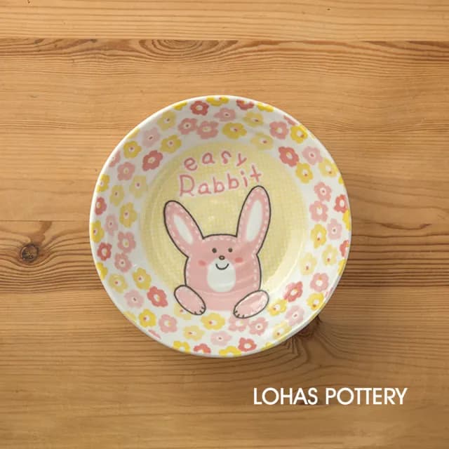 【LohasPottery 陸寶】日本製 美濃燒 動物卡通釉下彩壓紋餐具｜6.5 吋小缽 五入組(泡麵碗 湯碗)