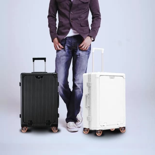 【Arlink】水晶輪24吋 鋁框行李箱 前開式行李箱(行李箱24吋/行李袋/前開式行李箱24吋/拉桿箱)