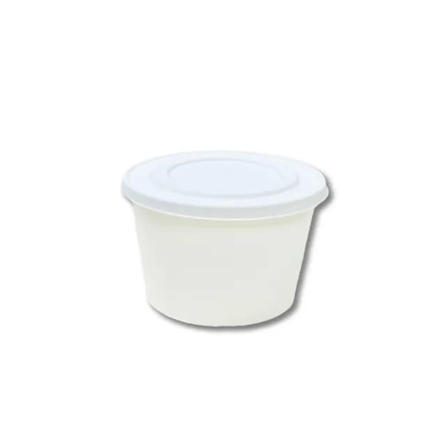 【CLEAN 克林】850cc環保無塑圓形餐盒+盒蓋 50組(可微波 扁碗 圓便當盒 紙碗 植纖碗 免洗餐具)