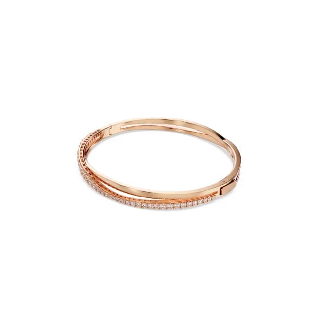 【SWAROVSKI 施華洛世奇】Twist 手鏈 白色 鍍玫瑰金色(情人節禮物)