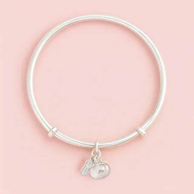 【珠兒綠】999純銀 好事花生嬰兒純銀手鐲 開運(純銀手環 手鍊 嬰兒0-4歲 附禮盒禮袋 彌月禮物)