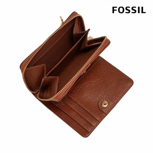 【FOSSIL 官方旗艦館】Logan 迷你多功能真皮RFID防盜短夾  出國必備(多色可選)