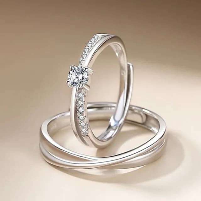 【巴黎精品】現貨+預購 頂級925純銀戒指婚戒女鑽戒開口戒情侶對戒尾戒情人節禮物(四爪鑲鑽男女飾品a1li74)