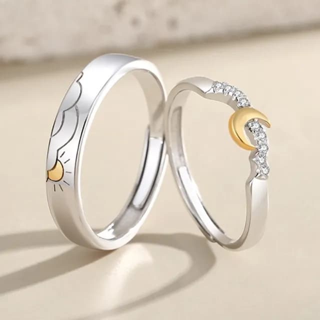 【巴黎精品】現貨+預購 頂級925純銀戒指婚戒女鑽戒開口戒情侶對戒尾戒情人節禮物(新款日月男女飾品a1li71)