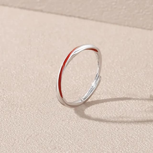【巴黎精品】現貨+預購 頂級925純銀戒指婚戒女鑽戒開口戒情侶對戒尾戒情人節禮物(紅線男女飾品a1li72)