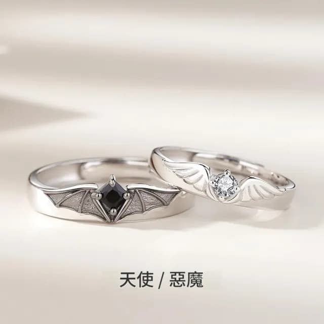 【巴黎精品】現貨+預購 頂級925純銀戒指婚戒女鑽戒開口戒情侶對戒尾戒情人節禮物(天使惡魔男女飾品a1li65)