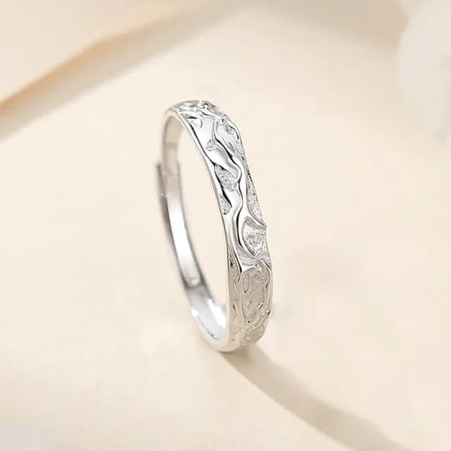 【巴黎精品】現貨+預購 頂級925純銀戒指婚戒女鑽戒開口戒子情侶對戒尾戒情人節禮物(岩溶摯愛男女飾品a1li2)