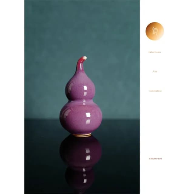 【新川】鈞瓷小葫蘆茶寵(文創家居擺飾 創意鈞瓷茶寵 葫蘆造型雅致 文青茶席搭配)