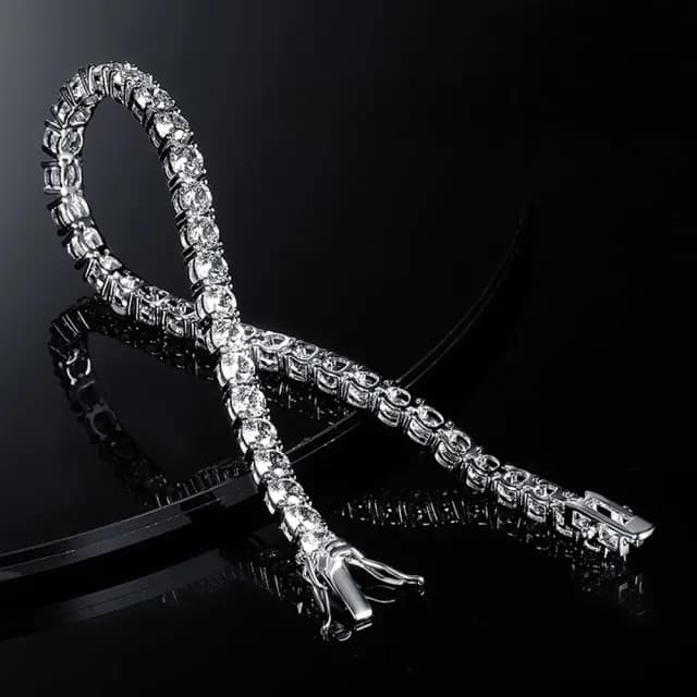 【LEEHER】雙11 莫桑鑽手鍊/純銀手鍊/鑲鑽手鍊/滿鑽手鍊/純銀手鍊/排鑽手鍊/手鍊/高級感