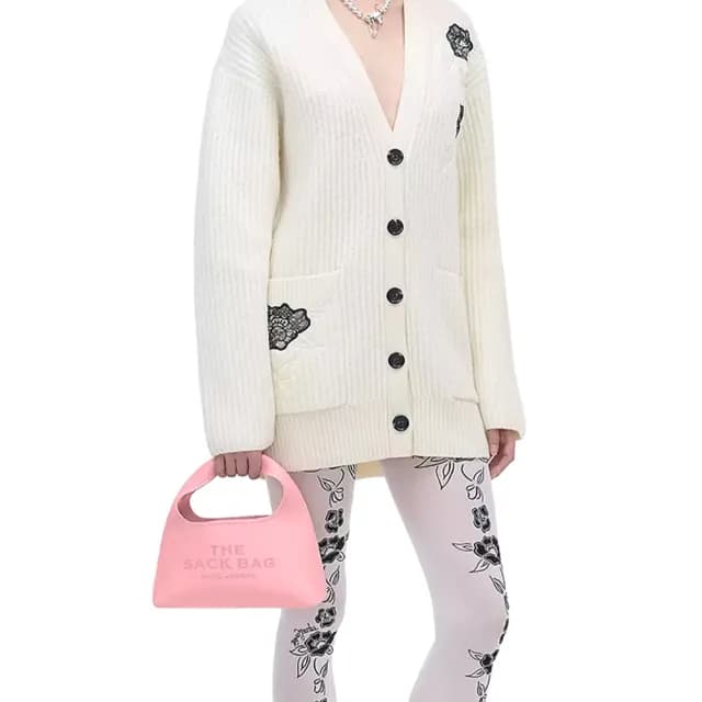 【MARC JACOBS】官方直送 THE SACK 緞帶粉迷你皮革手袋