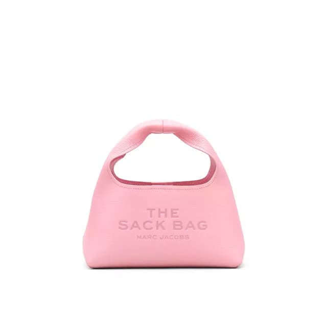 【MARC JACOBS】官方直送 THE SACK 緞帶粉迷你皮革手袋
