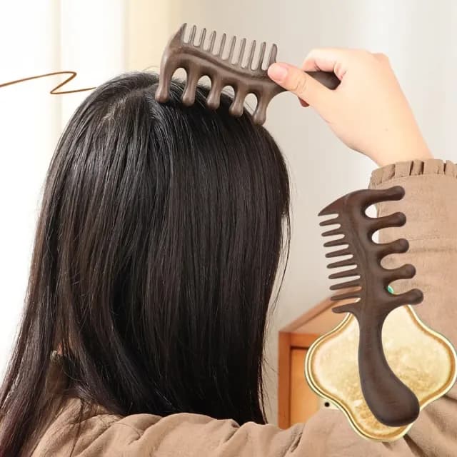 【居家SPA】真檀木多功能雙頭按摩梳(按摩梳 頭皮按摩 禮物 舒壓 長輩 眼部 臉 全身 加厚 肩頸)