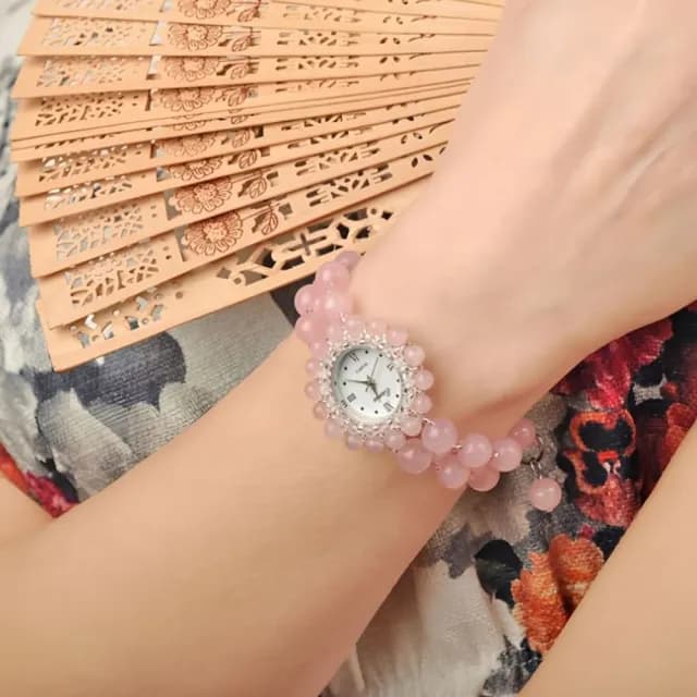 【Penny珮妮】天然粉晶手錶鍊  2款可選(母親節 送女友 送閨蜜 交換禮物 尾牙 新年 結婚 情人節)