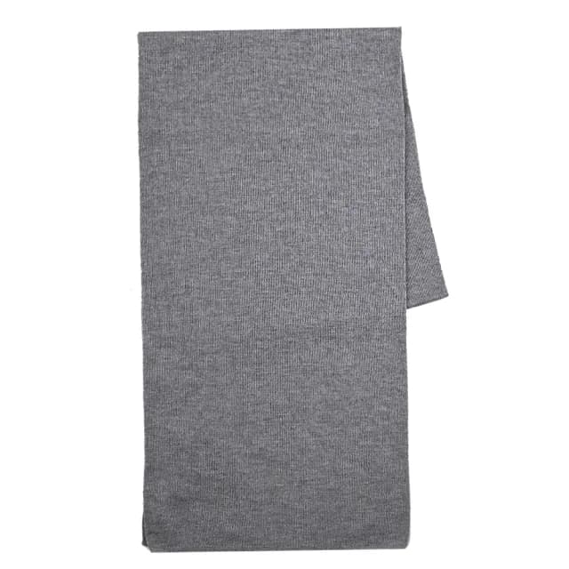 【MOSCHINO】簡約電繡小熊LOGO純羊毛保暖披肩長圍巾(灰)