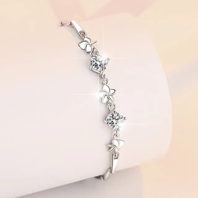 【KT DADA】雙11 小花手鍊 抗過敏手鍊 純銀手鍊 莫桑石手鍊 女生手鍊 飾品 五葉草手鍊