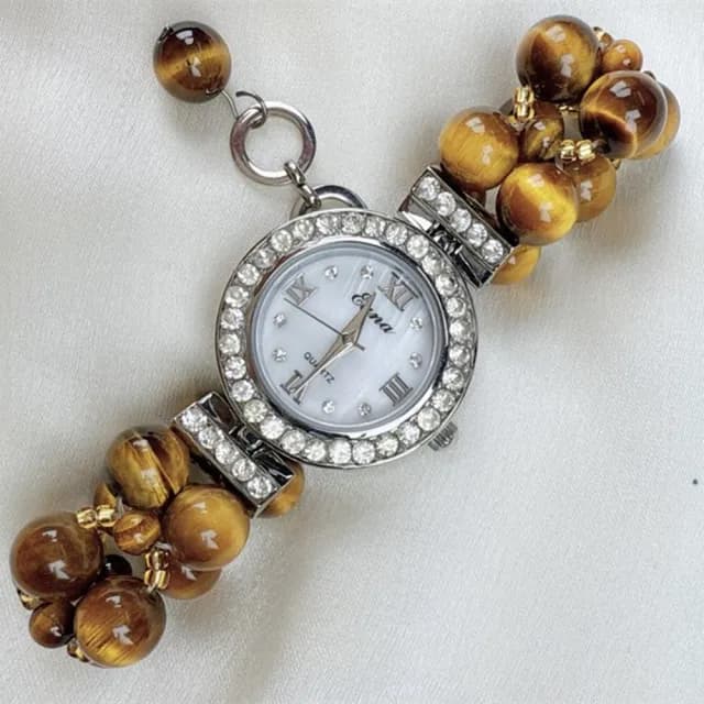 【Penny珮妮】鑲嵌虎眼石手錶鍊(母親節 情人節 送閨蜜 生日禮物 交換禮物 送女友 尾牙 新年 結婚)