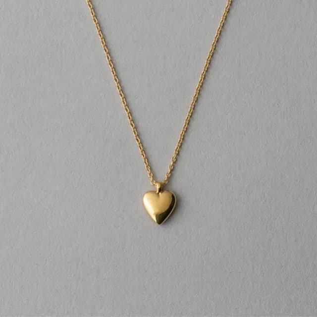 【ete】份量感立體愛心項鍊(金色 鉑金色)