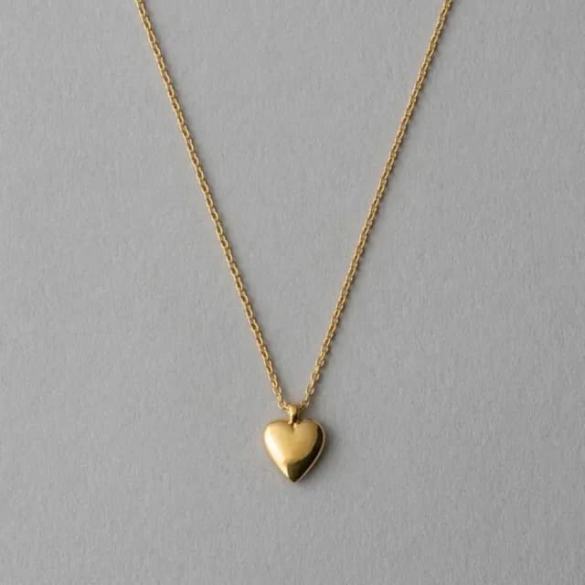 【ete】份量感立體愛心項鍊(金色 鉑金色)