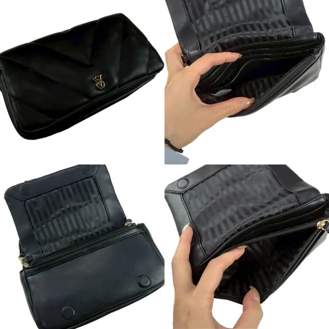 【Victoria Secret】維多利亞的秘密 長夾 VICTORIA SECRET 拉鍊皮夾 質感錢包 零錢袋(1515)