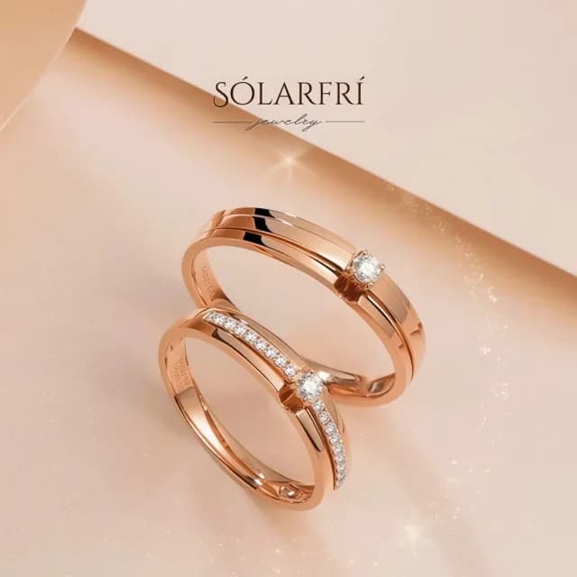 【SOLARFRi】玫瑰金浪漫情侶對戒指｜可調整戒圍大小品牌禮盒包裝(定情求婚紀念日老婆生日情人節聖誕禮物)