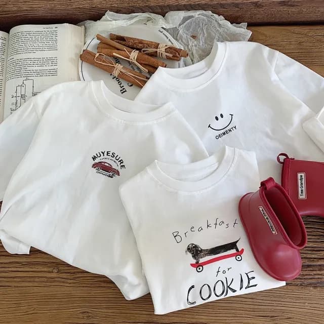 【橘魔法】童趣印花純棉百搭長袖上衣(薄長袖 長袖上衣 中性款 男童 女童 兒童 童裝)