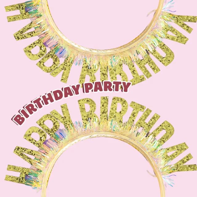 【派對慶生】生日快樂造型髮箍-2入組(韓系 頭飾 髮飾 裝飾品 網美 生日禮物帽 拍照道具 生日佈置 兒童)