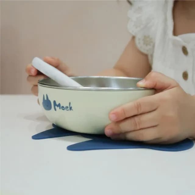 【Moek X Jesper】抗菌可微波不鏽鋼甜甜圈碗(三色碗 學習餐具 兒童餐具)