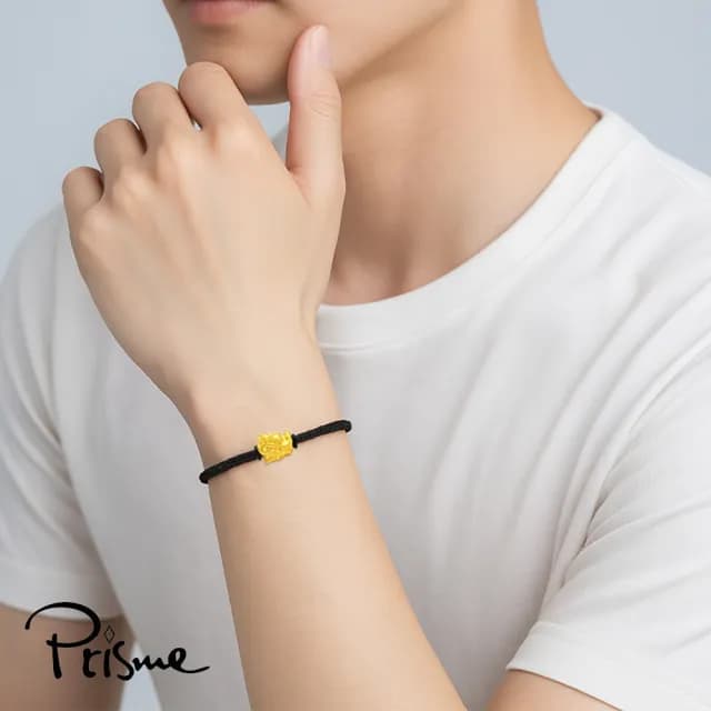 【Prisme】黃金手鍊 送禮男生 9999純金墜飾手環 多款(金重：約0.08錢±0.03)