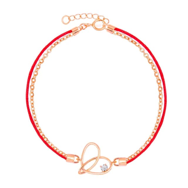 【Just Diamond】鎮金店 Rosy wishes-交織心 鑽石手鍊