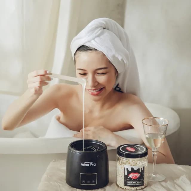 【MPB 巴黎小姐】時尚熱蠟套組 午夜黑+白柚(蜜蠟 鬍鬚 蠟豆 電動刀儀 脫毛膏 比基尼 母親節禮物)