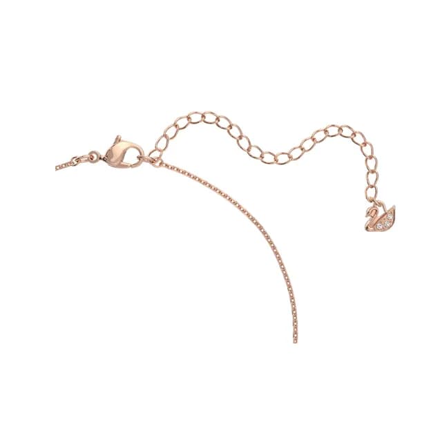 【SWAROVSKI 施華洛世奇】Swan 項鏈 天鵝 紅色 鍍玫瑰金色調