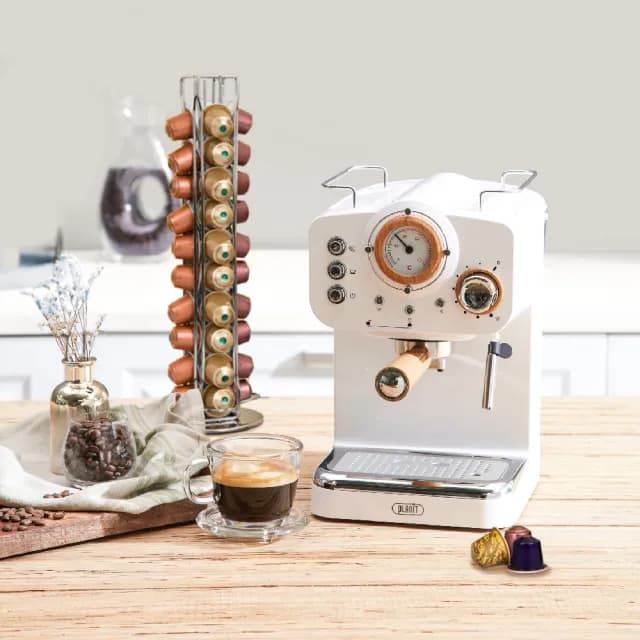 【Planit 百藍尼】半自動義式膠囊兩用咖啡機(超越萬元咖啡機的極致享受 珍珠白)