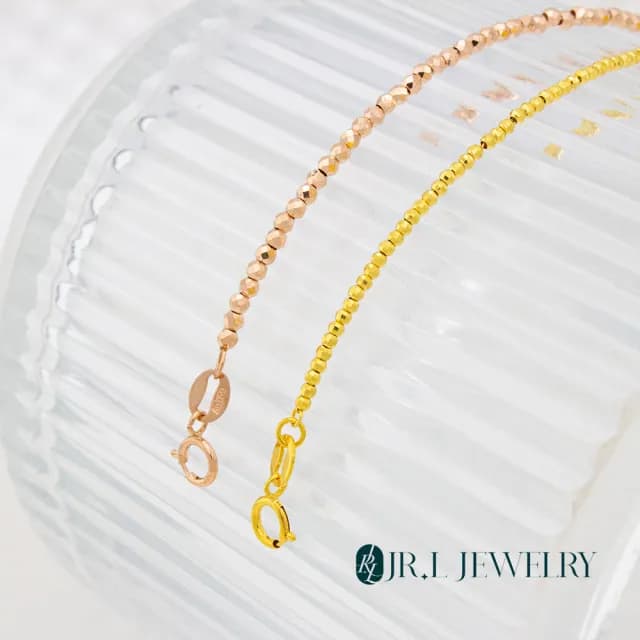 【JR.L金瑞利珠寶】雙11 18K玫瑰金 閃耀光芒K金手鍊(18K玫瑰金手鍊)