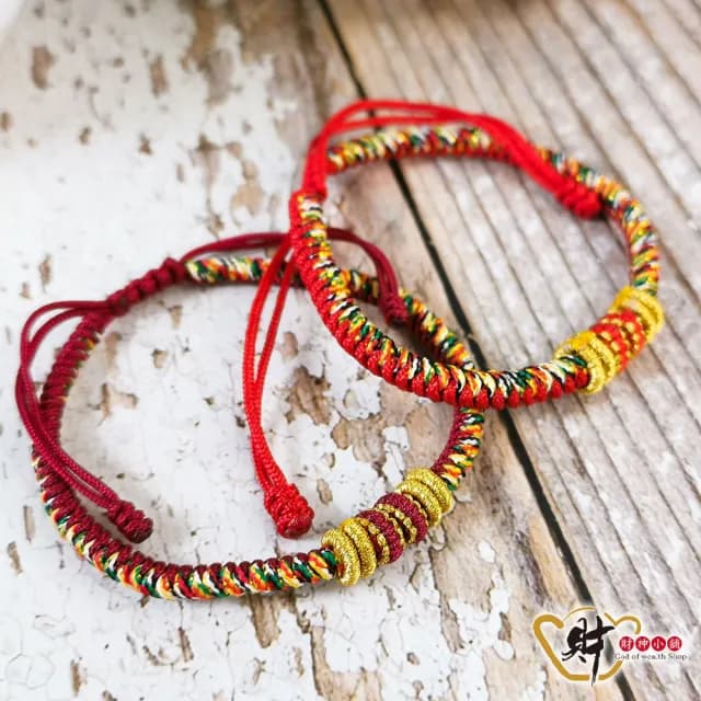 【財神小舖】開運吉祥 金剛結五色線編織手鍊 兩款任選(已開光 轉運 護身 保平安)