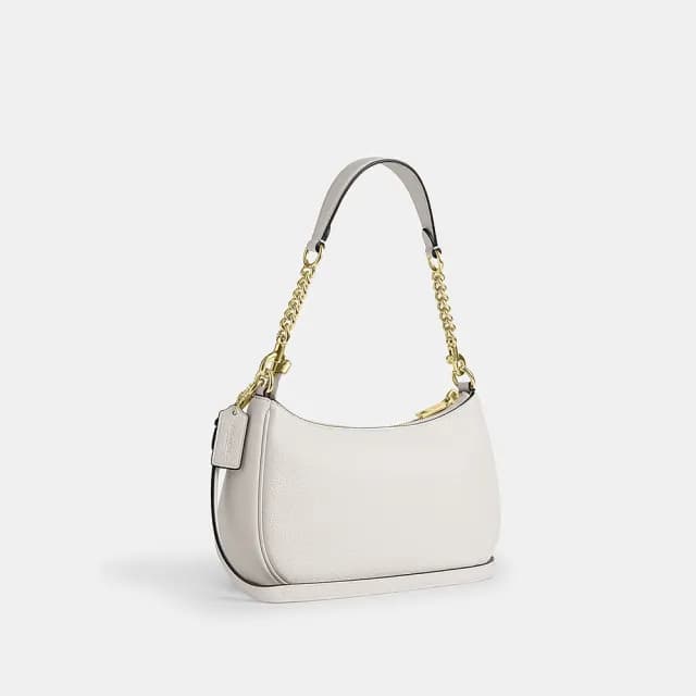 【COACH】蔻馳官方直營 TERI 別針裝飾單肩手袋 肩背包-IM/粉筆白色(CCE87)