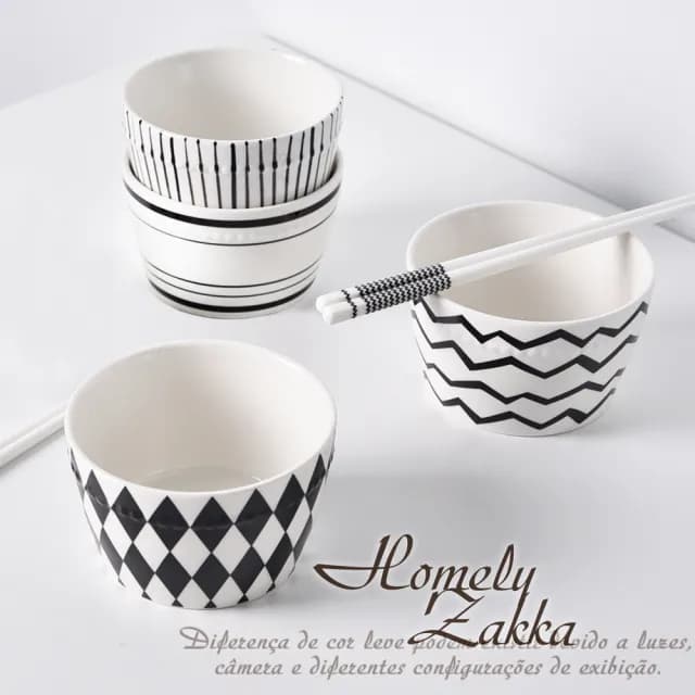 【Homely Zakka】北歐經典復古黑白浪漫系列陶瓷餐盤碗餐具_4件組(飯碗 湯碗 餐具 餐碗  器皿)