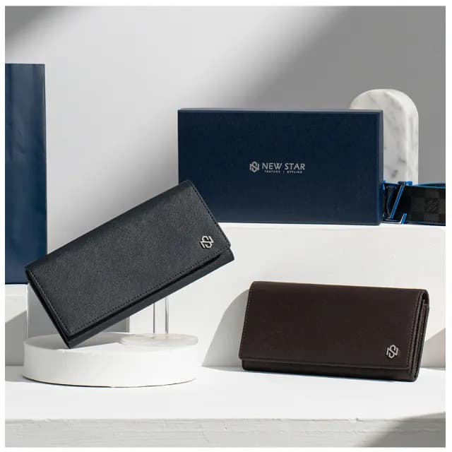 【NEW STAR】長夾 質感輕量友善皮革RFID防盜壓扣長夾 多夾層 零錢 男 女 男皮夾 CA158(情人節 禮物)
