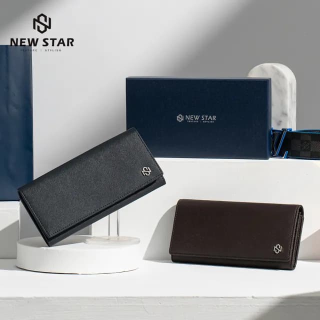 【NEW STAR】長夾 質感輕量友善皮革RFID防盜壓扣長夾 多夾層 零錢 男 女 男皮夾 CA158(情人節 禮物)