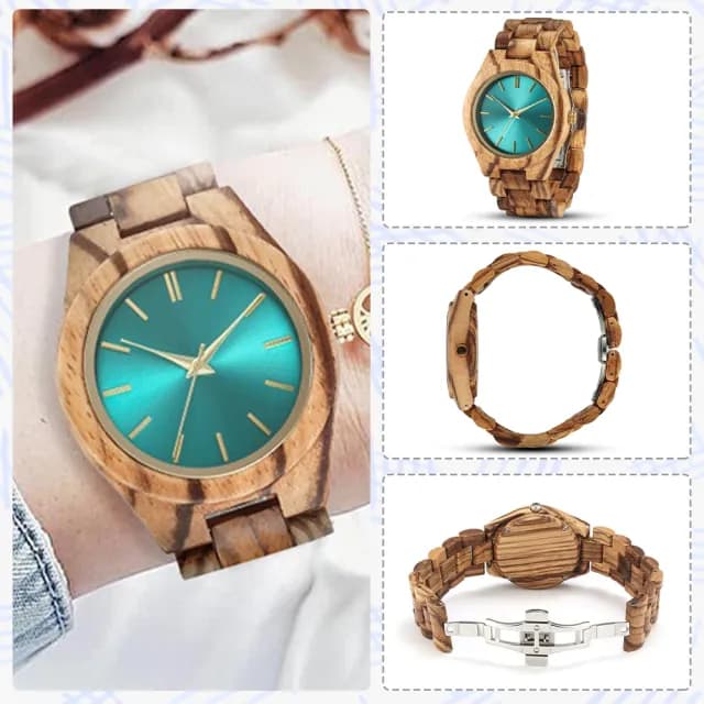 【LEEHER】斑馬木錶/腕錶/木質手錶/男生手錶/手錶/飾品/石英錶/指針手錶/木頭腕錶/木錶/情侶錶/圓形手錶/