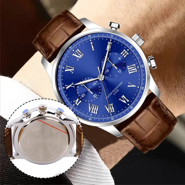 【KT DADA】雙11 商務手錶 牛皮腕錶 飾品 指針手錶 生日禮物 手錶 腕錶 圓形手錶 石英錶 防水手錶 男生手錶