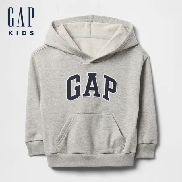 【GAP】男幼童裝 Logo刺繡帽T-多色任選(744326)