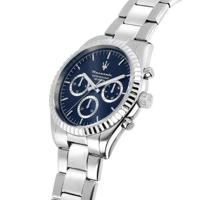 【MASERATI 瑪莎拉蒂】Competizione系列 時尚三眼日曆手錶 手鍊套組-43mm 禮物 送禮 推薦(R8853100047)