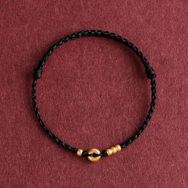 【Penny珮妮】黃金999 一生平安轉運金珠平安扣 手繩(母親節 交換禮物 生日禮 情人節 尾牙 新年 結婚)